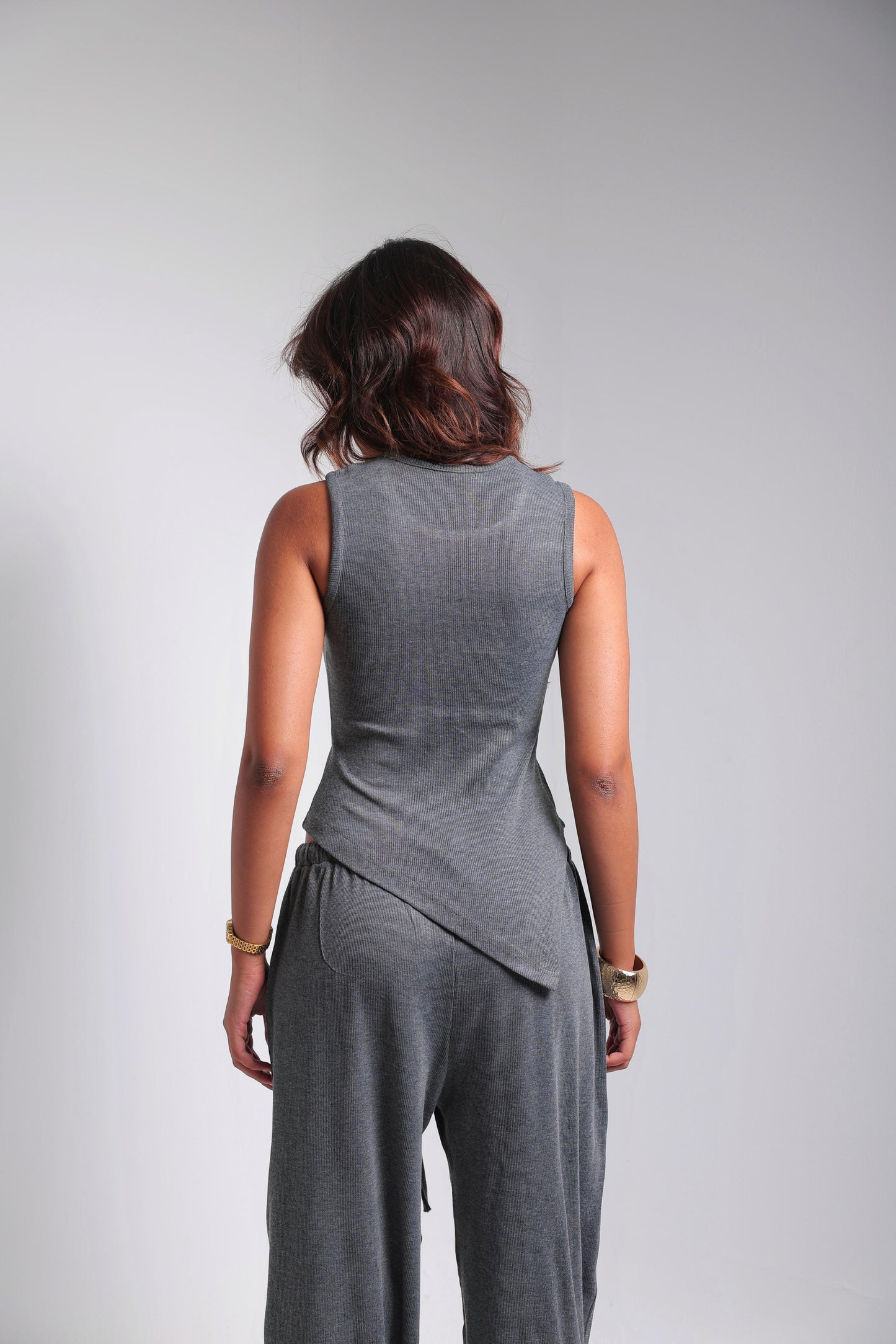 Ribbed Cotton Set - Gray
