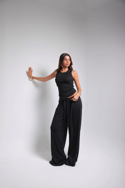Ribbed Cotton Set - Black
