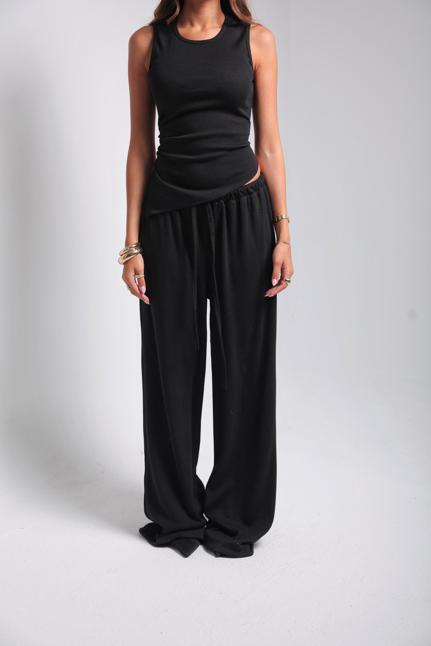 Ribbed Cotton Set - Black