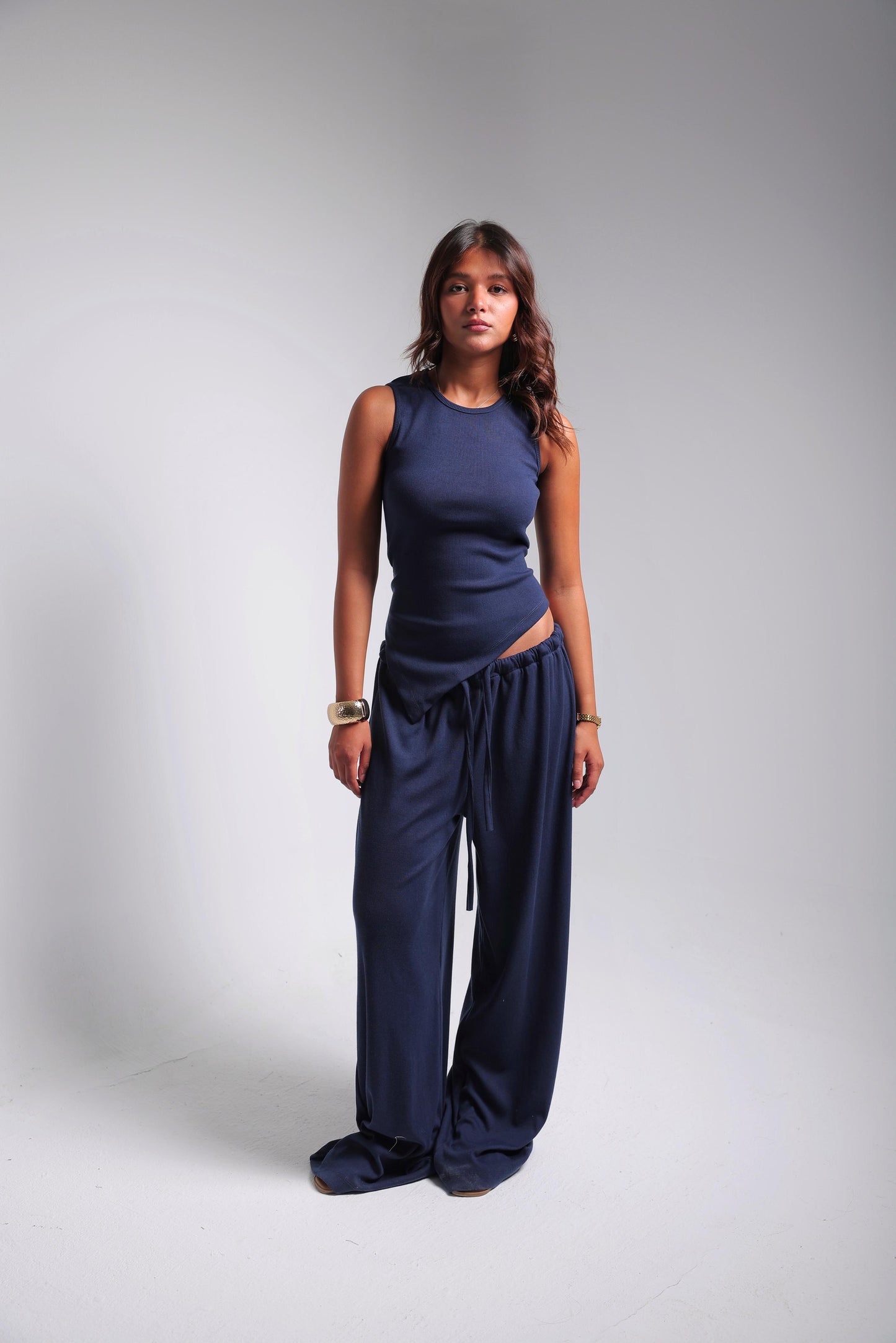 Ribbed Cotton Set - Navy