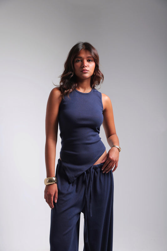 Ribbed Cotton Set - Navy
